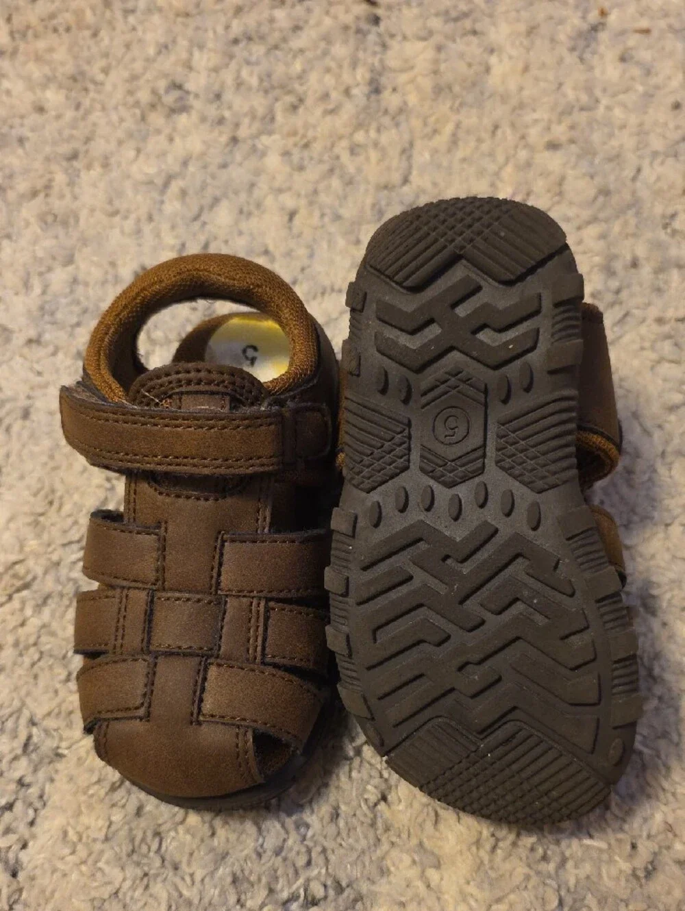 Kids Brown Closed-Toe Sandals